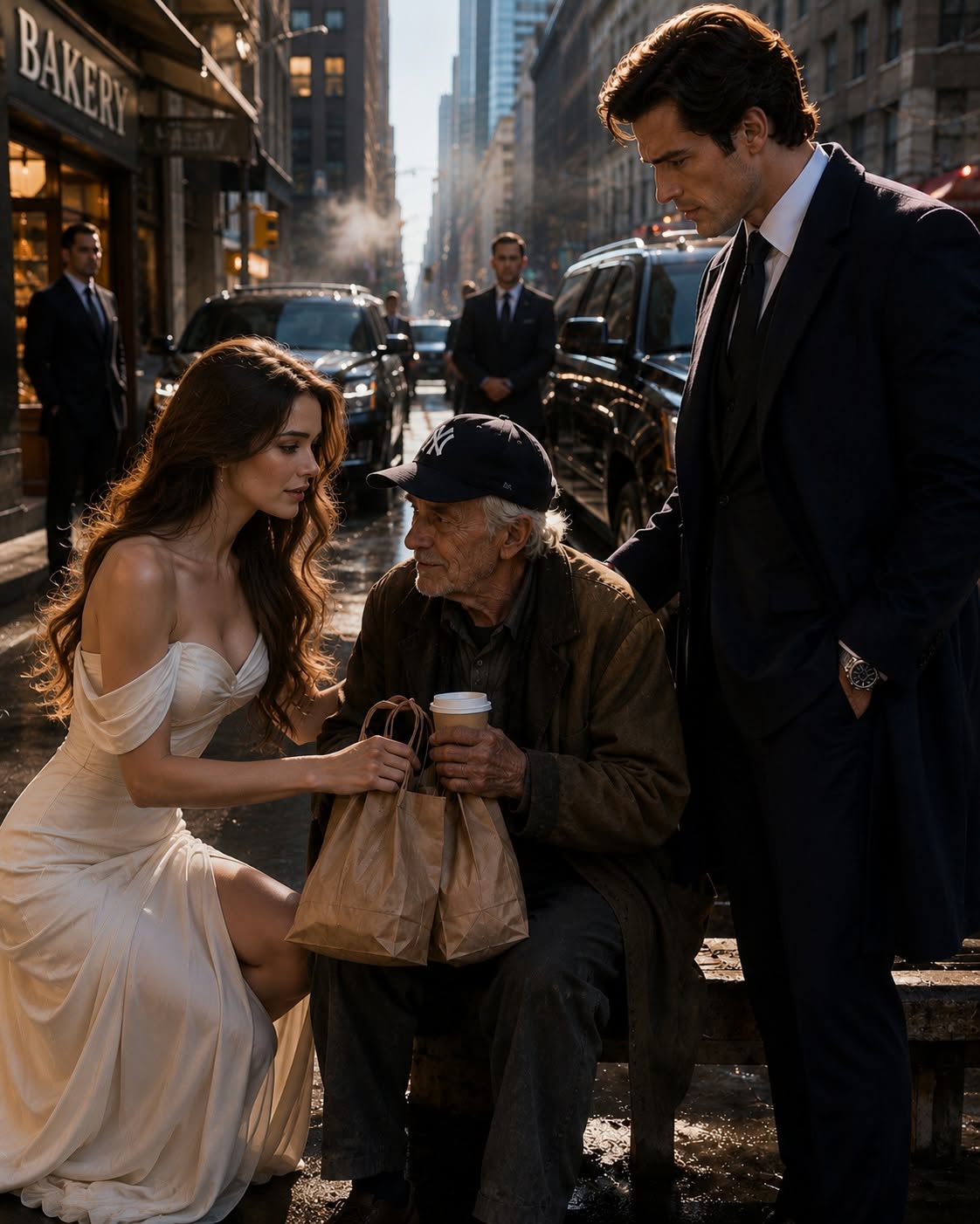 I Bought Bread for a Homeless Man Outside a Bakery—Then His Billionaire Son Shut Down the Whole Block