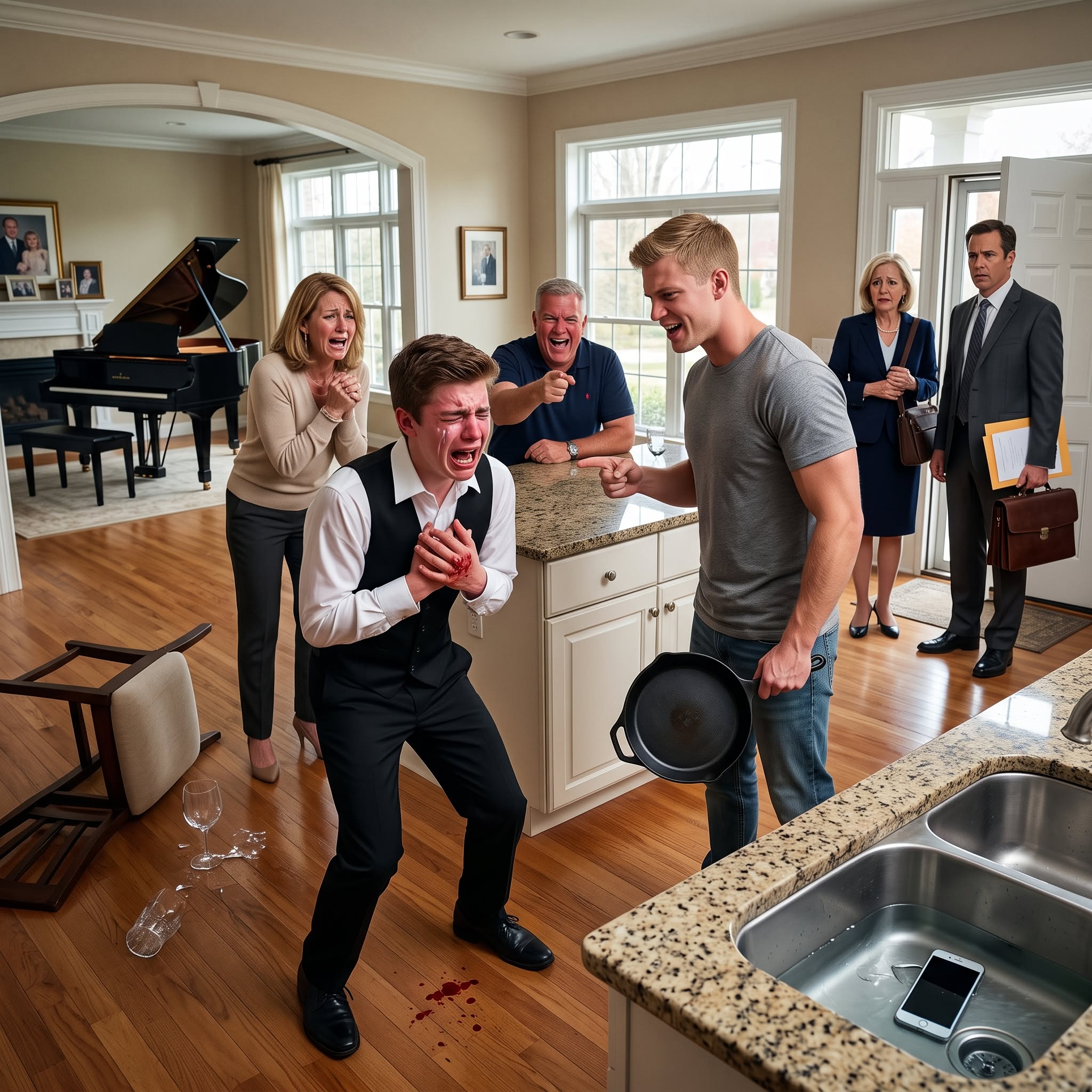 My brother smashed my hand before my piano competition. My dad laughed, my mom took his side—and then someone rang the doorbell.