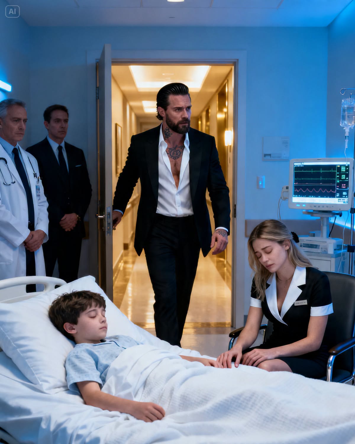 The Mafia Boss Arrived at the Hospital in Panic—Then Saw Who Had Been Protecting His Son All Night