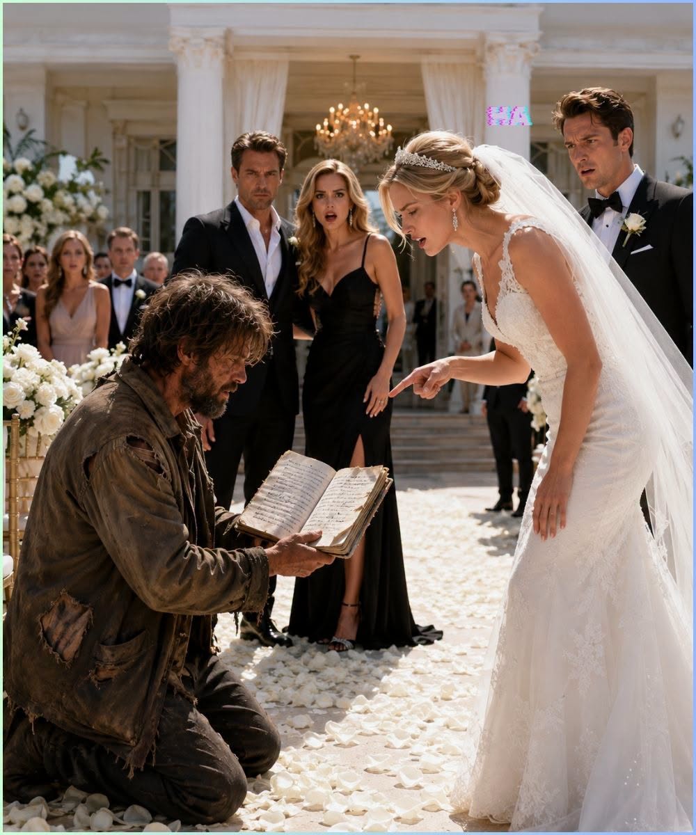 The Millionaire Boss Brought a Homeless Man to Her Sister’s Wedding, but the Bride’s Cruel Investigation Exposed the Fortune Hidden Inside His Battered Notebook