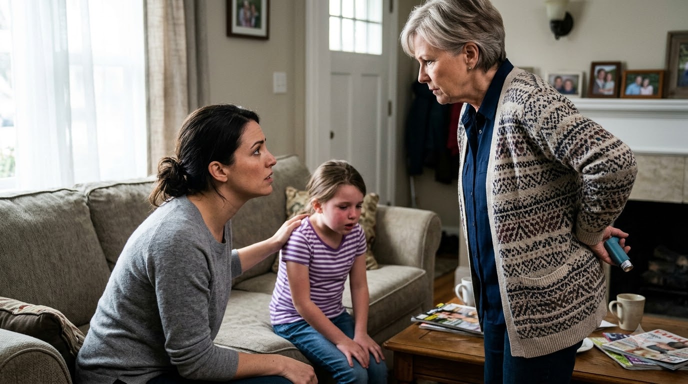 "My Mother-In-Law Insisted My Seven-Year-Old Daughter Was Faking Her Breathing Crisis—Then I Saw What She Was Hiding Behind Her Back.