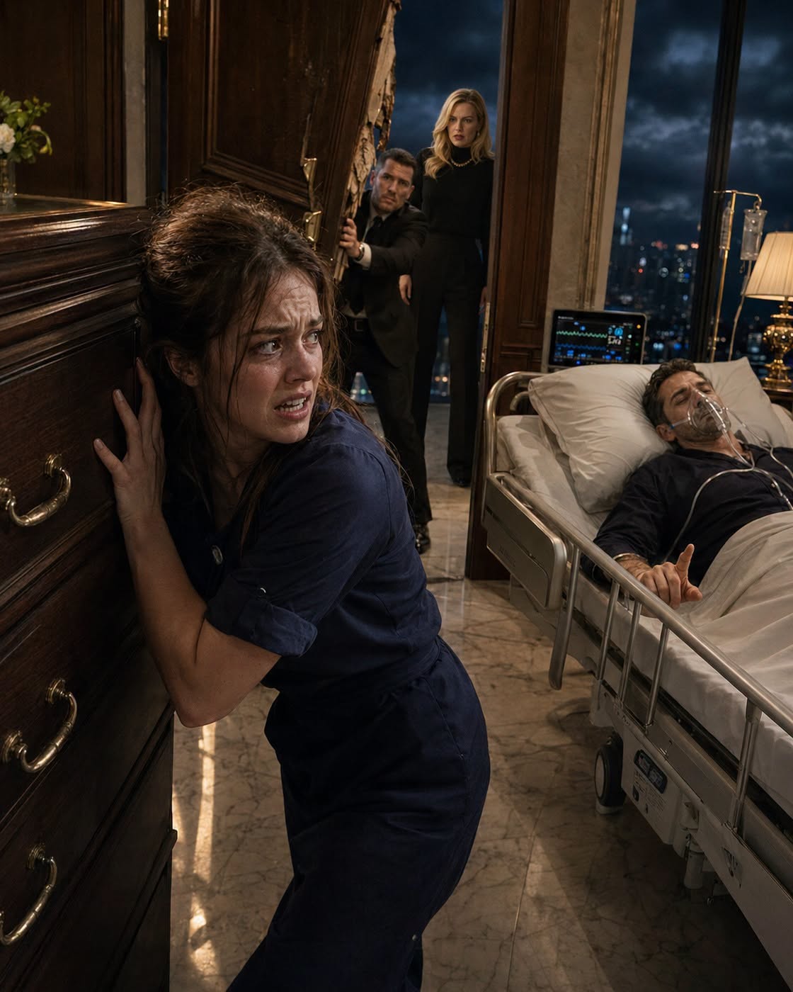 I Was the Maid Who Barricaded a Mafia Boss’s Door Against His Fiancée—Then His Finger Tapped the Bed Rail