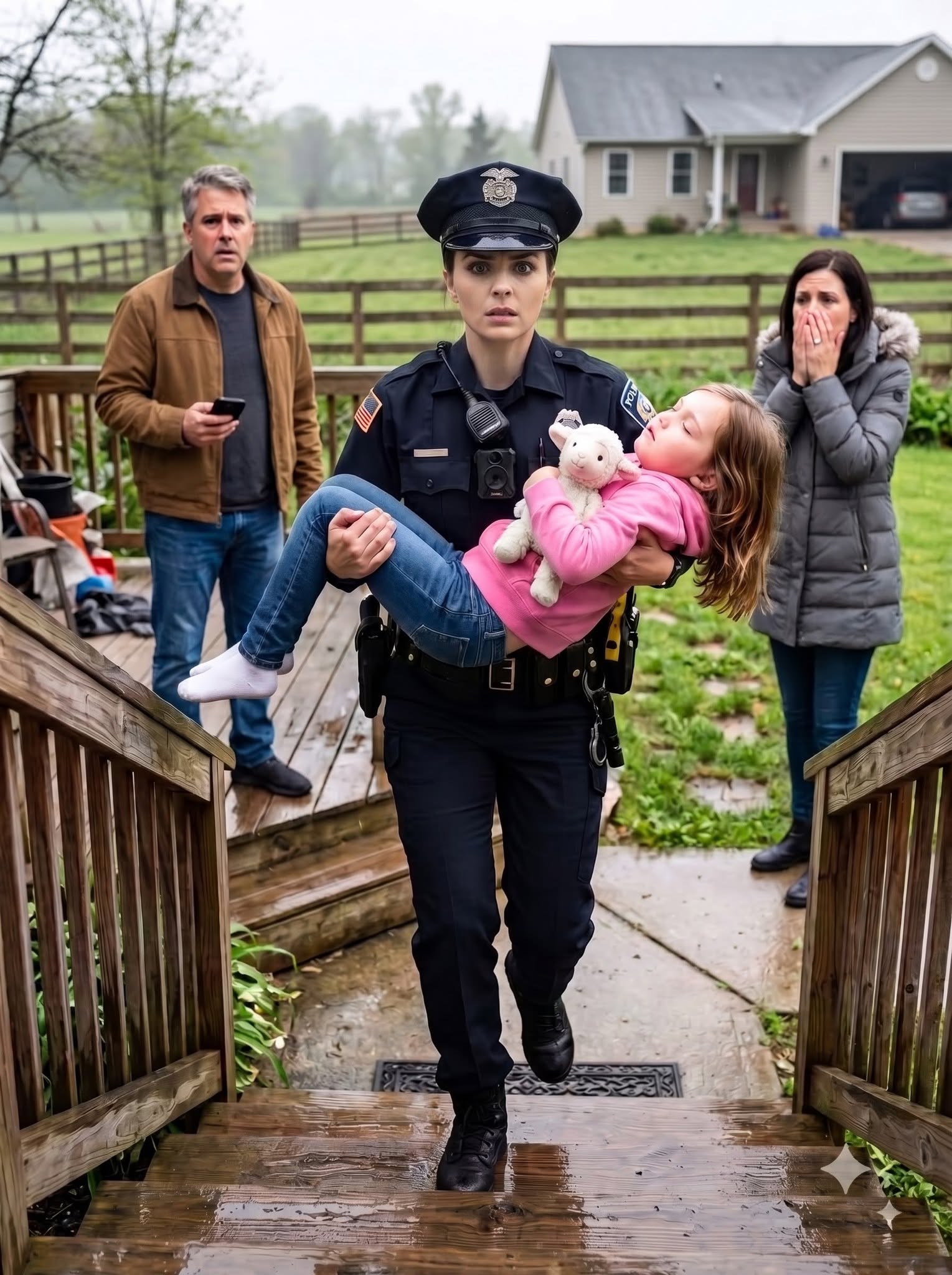 A seven-year-old girl had been alone for four days after her father vanished while buying her medicine, and the neighbors were already calling him a deadbeat who had abandoned her. But when she collapsed unconscious in my arms, two notes on the kitchen table told me something far more terrifying: her father had planned to come home.