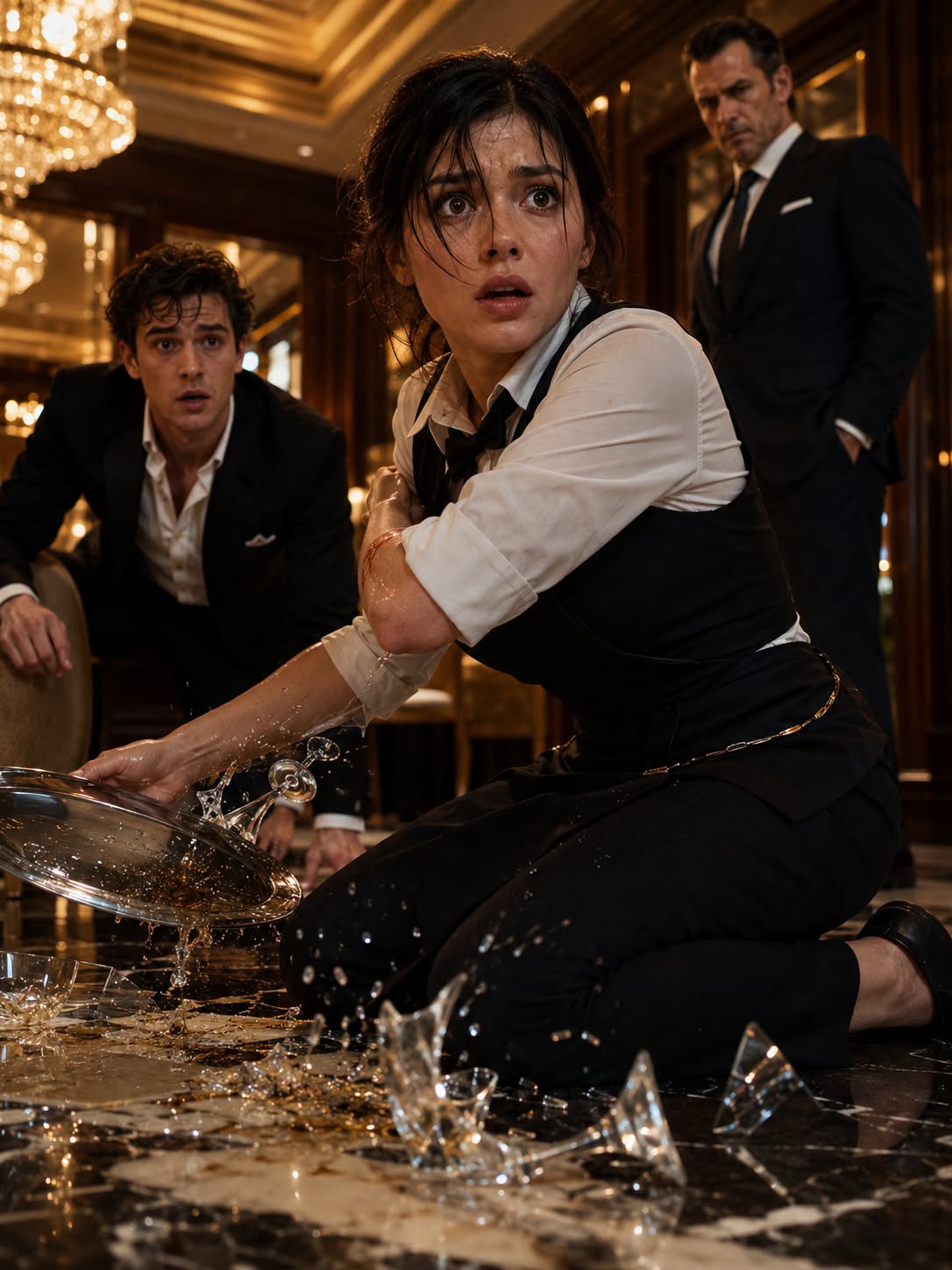 The Waitress Took the Shattering Glass Meant for a Mafia Boss’s Son—Then Someone Called Her by Name Before She Reached the Hospital