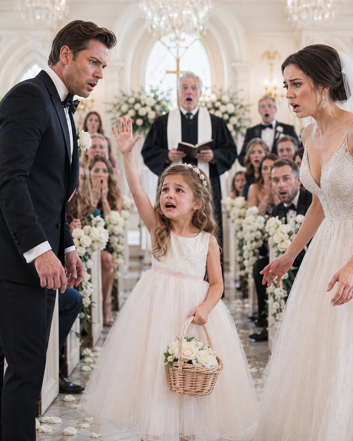 Nothing could have prepared the guests for what happened at my ex-husband’s wedding. While he tried to parade our six-year-old daughter down the aisle to complete his picture-perfect new life, one innocent sentence from her shattered every lie he had built—and left an entire chapel frozen in stunned silence.