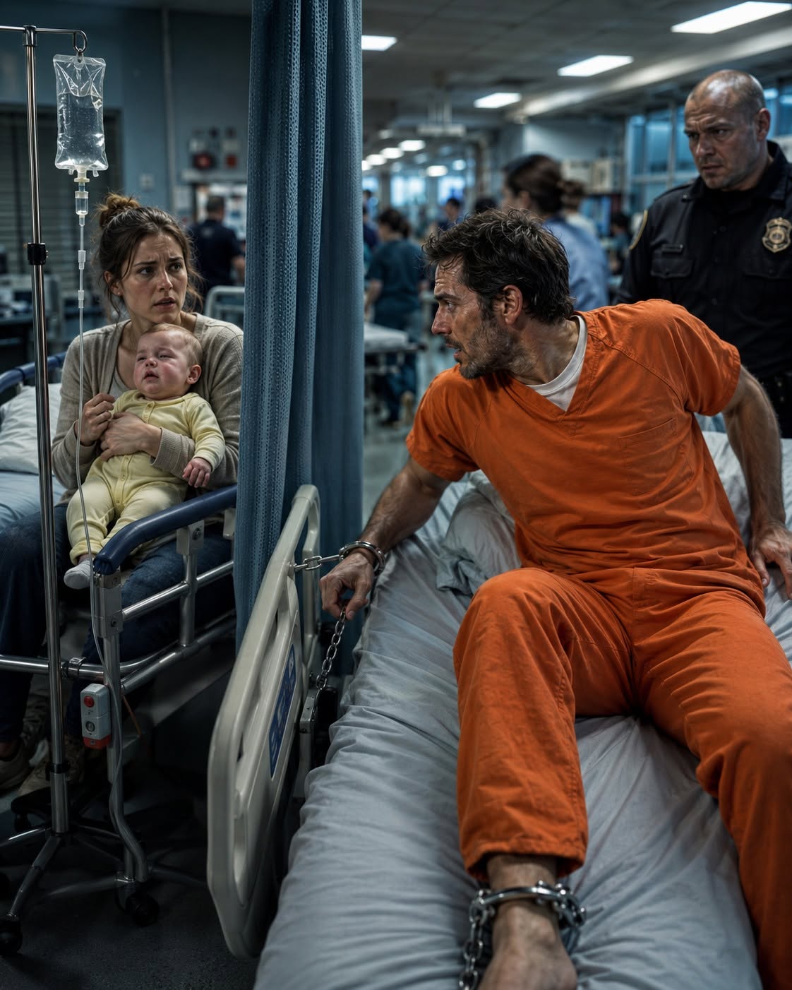 The baby’s crying stopped so suddenly that Gabriel Rowan forgot about the handcuff around his wrist.