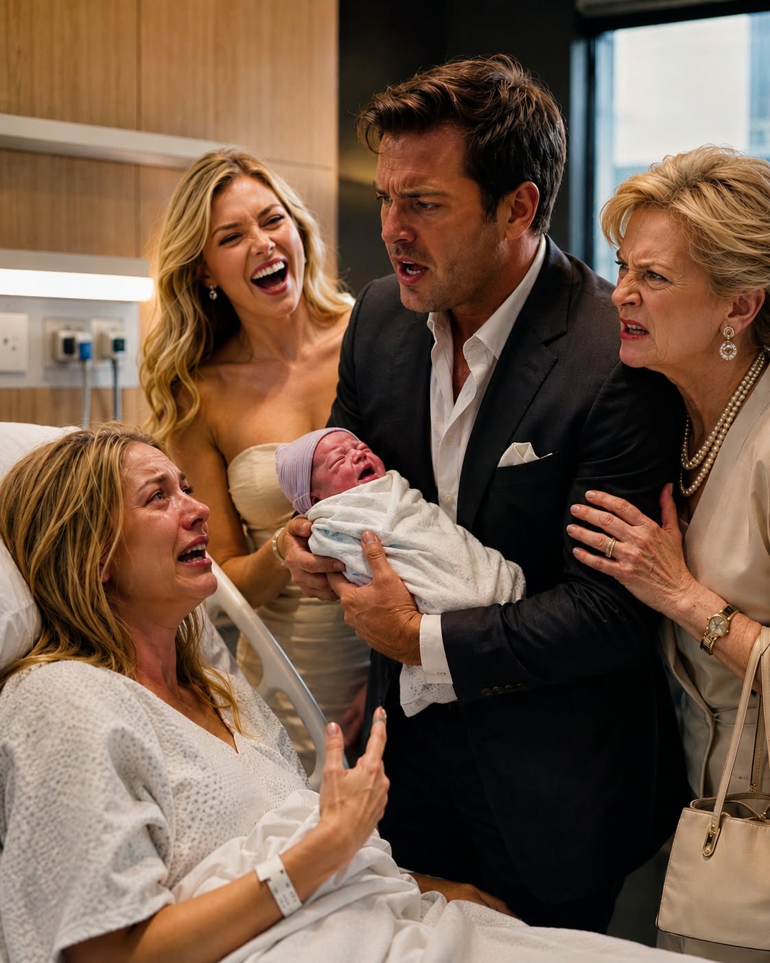 I had just given birth when my husband stormed into my hospital room with his mistress on one arm and his mother on the other. Then he ripped my screaming newborn from my chest and said, “Your job is over, Claire.” They thought I was poor, powerless, and completely alone—but they had never bothered to ask who my father was.