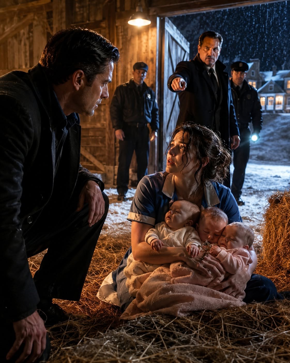 I will never forget the moment I kicked open my barn door at 3:07 a.m., convinced I was about to face the monster who had kidnapped my six-month-old triplets. Instead, I found a young waitress asleep in the hay, wrapped around my daughters to keep them alive, while the man I trusted more than anyone stood behind me shouting, "Arrest her!" In that instant, I had no idea my entire life had been built on a lie.