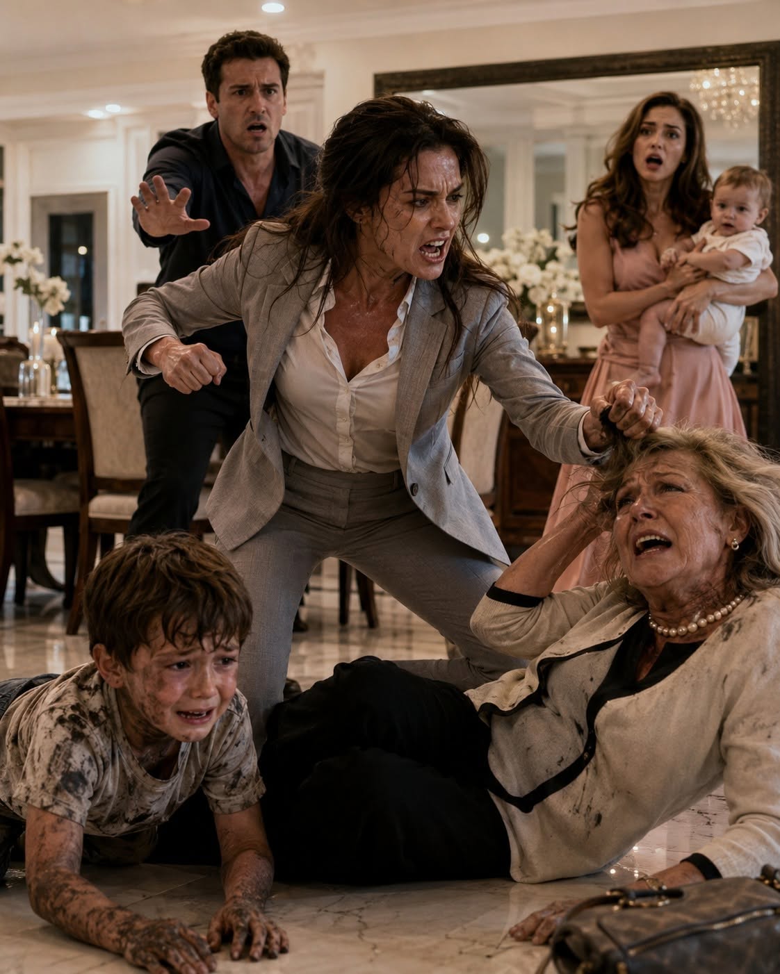After spending two years on an overseas business assignment, I opened the front door and found my four-year-old son filthy and trembling beneath the dining table while my mother-in-law
