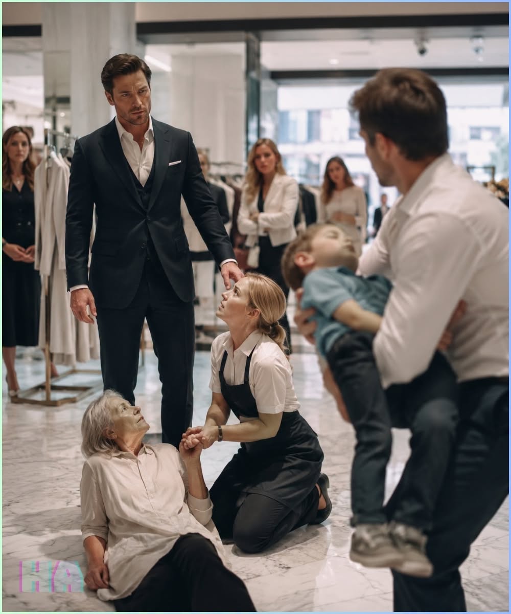 The Billionaire Boss Rebuilt the Poor Cashier’s Life After She Saved His Mother, but the Manager Who Fired Her Returned With a Dying Child in His Arms