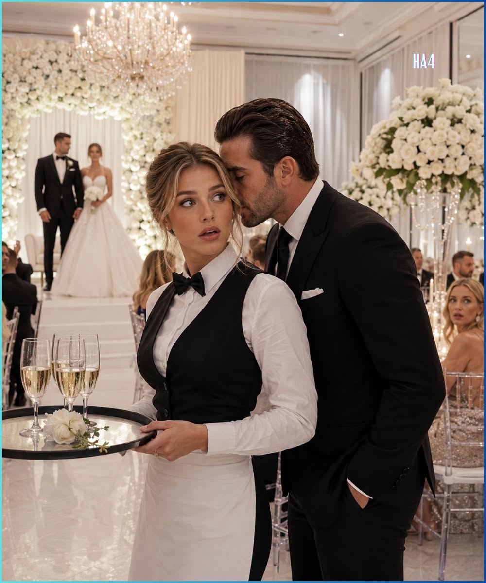 the waitress saw a stranger watching her at a billionaire’s wedding—one minute later, he whispered the sentence that changed her life
