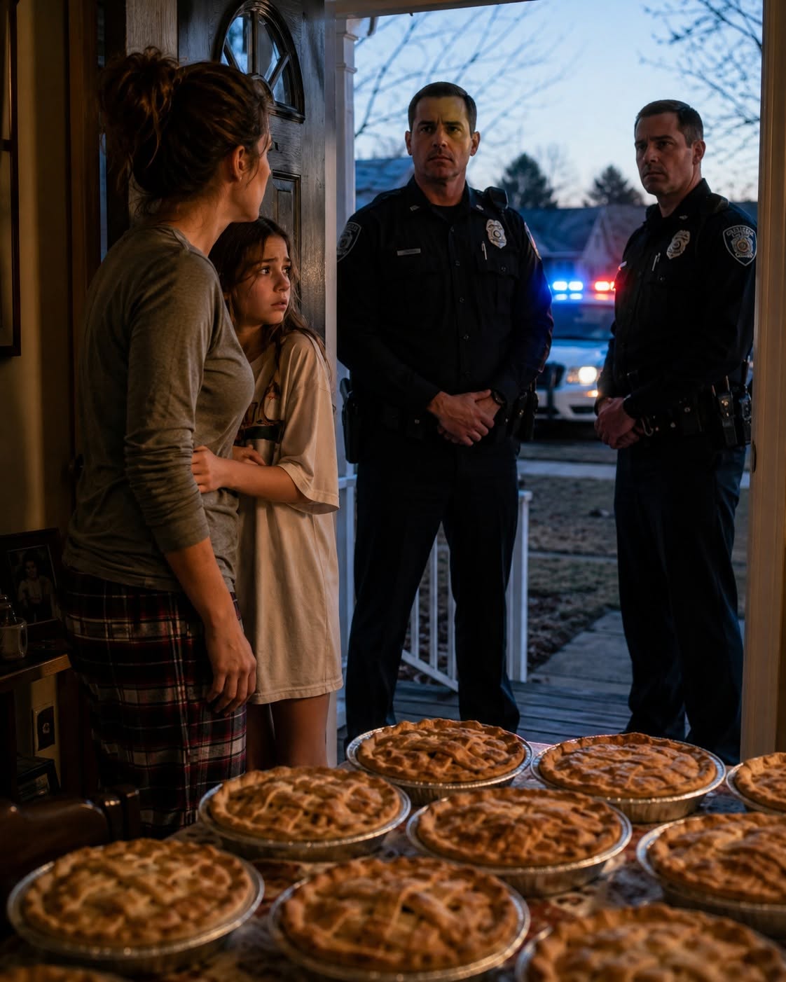 My 14-year-old daughter baked 40 apple pies for the loca