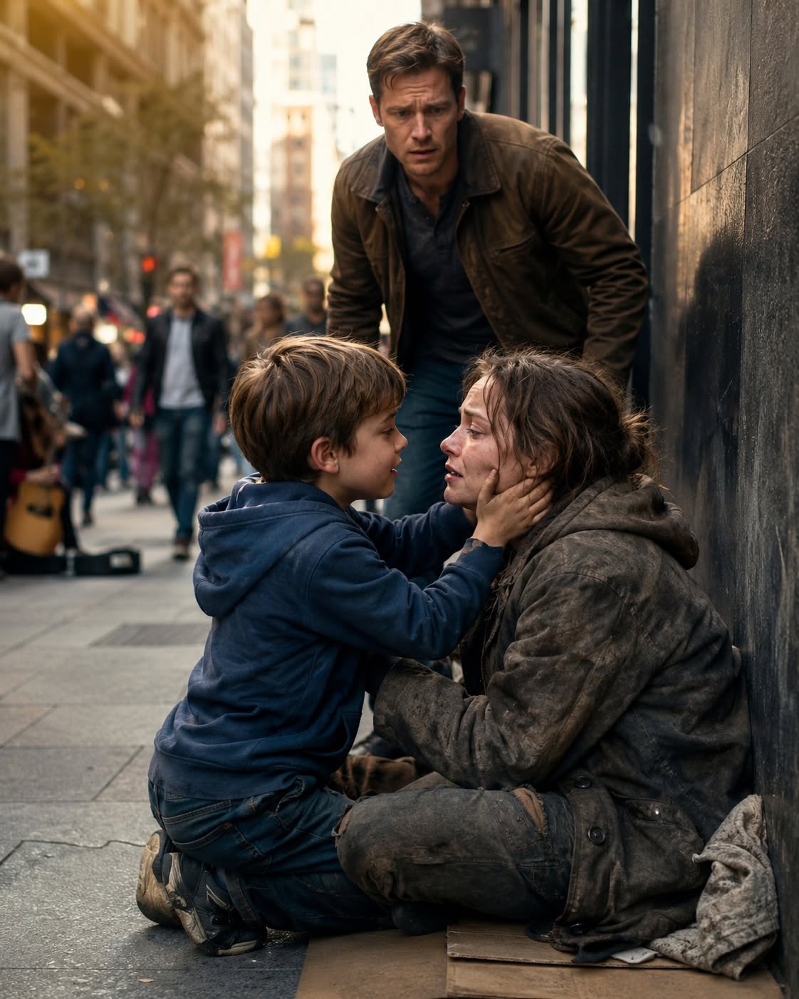 "Dad, look... it's Mom." Three years after laying my wife to rest, my eight-year-old son pointed toward a homeless woman on the street. Then, she muttered a five-word phrase that turned our entire world upside down.