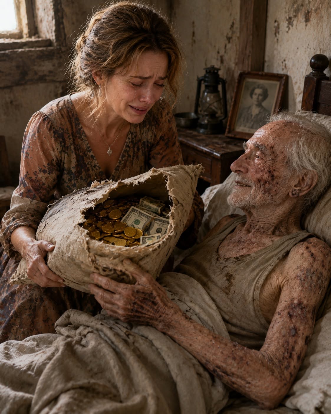 My husband’s family insisted their aging father was no longer anyone’s responsibility, especially not mine. But while they stayed away, I spent twelve years caring for a sick old man everyone else had quietly abandoned. Then, with his very last breath, he placed a ragged old pillow in my hands—and what was hidden inside would change everything.