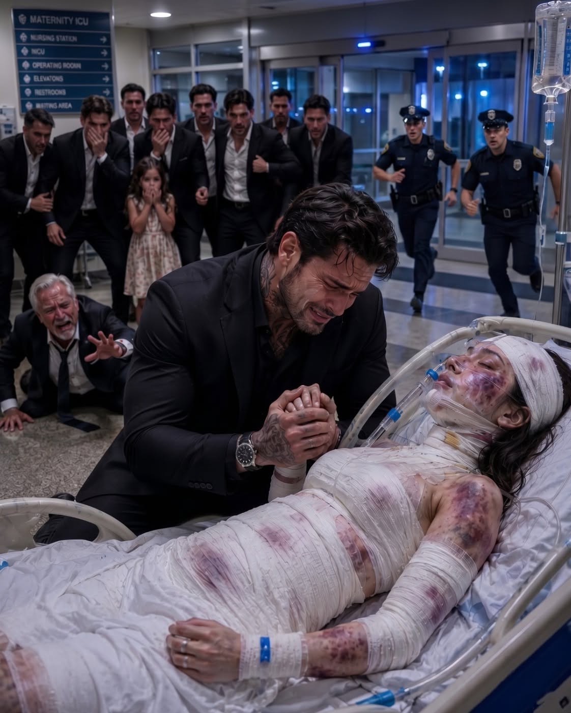 My pregnant wife’s father and eight brothers beat her so savagely that our unborn child died—then stood outside her ICU room laughing at me because they believed I was nothing more than a harmless businessman. What they didn’t know was that, with one message, I could turn their entire world into ashes.