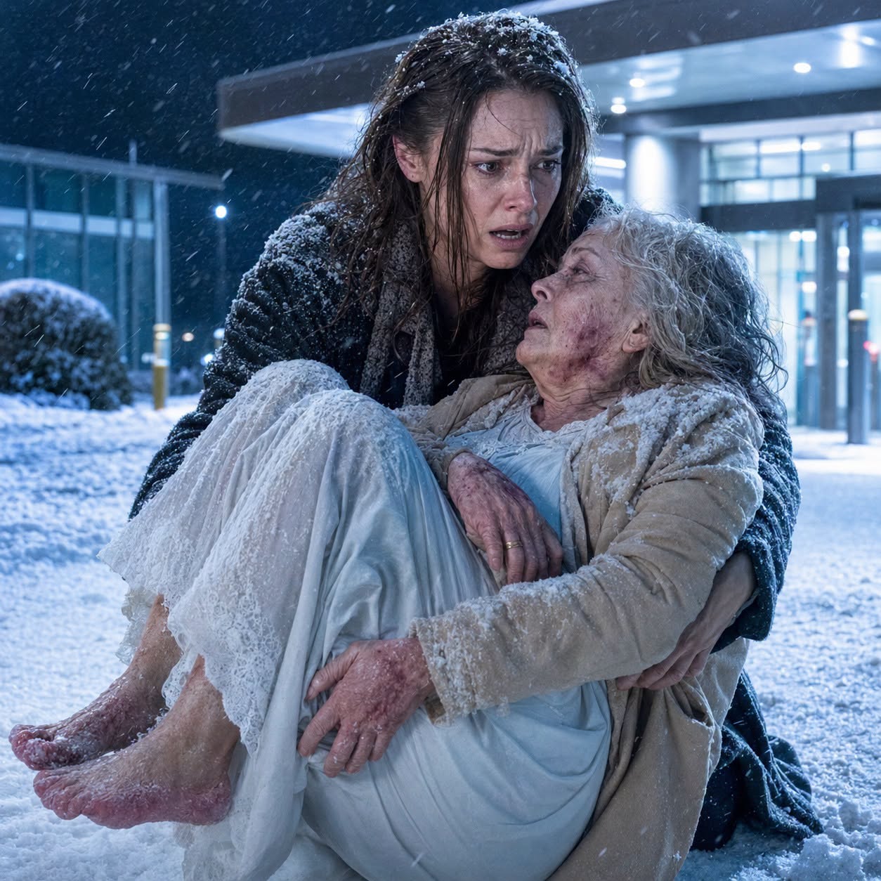 At 3 a.m., I received a call from my mother—her voice trembling: "Help... me." I drove 300 miles through a blizzard and found her standing outside the hospital gates in the freezing darkness—barefoot, covered in bruises, abandoned by her stepfather and her own son. So I made sure they suffered ten times that pain.