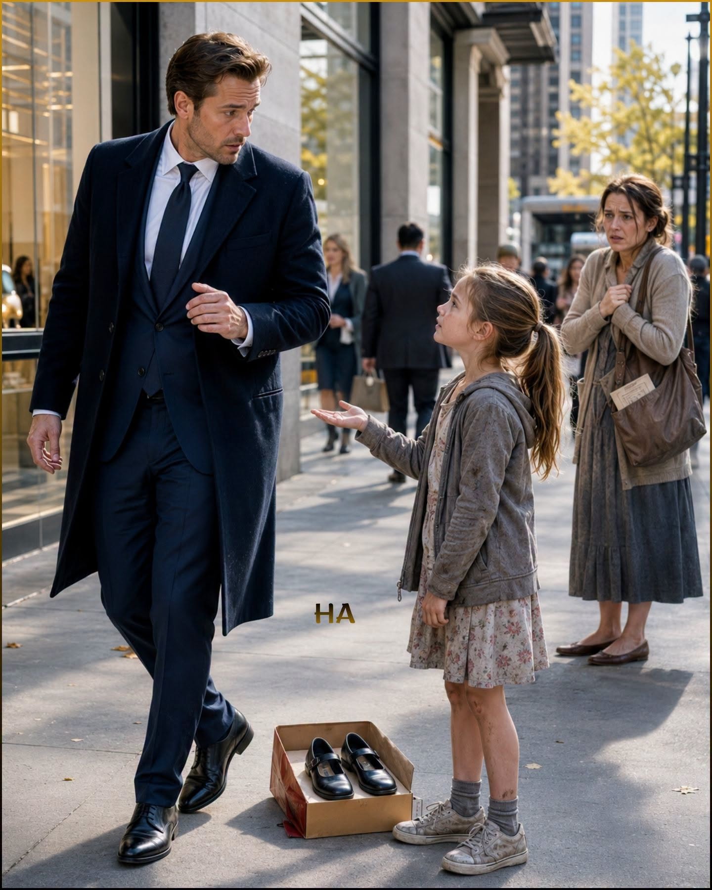 A little girl stops a billionaire on a busy city sidewalk and asks for a pair of school shoes. The shoes cost him only $45. Unbeknownst to him, the girl's desperate promise to repay him someday will lead him to a buried secret, a mother struggling with life, and a truth powerful enough to change his life forever