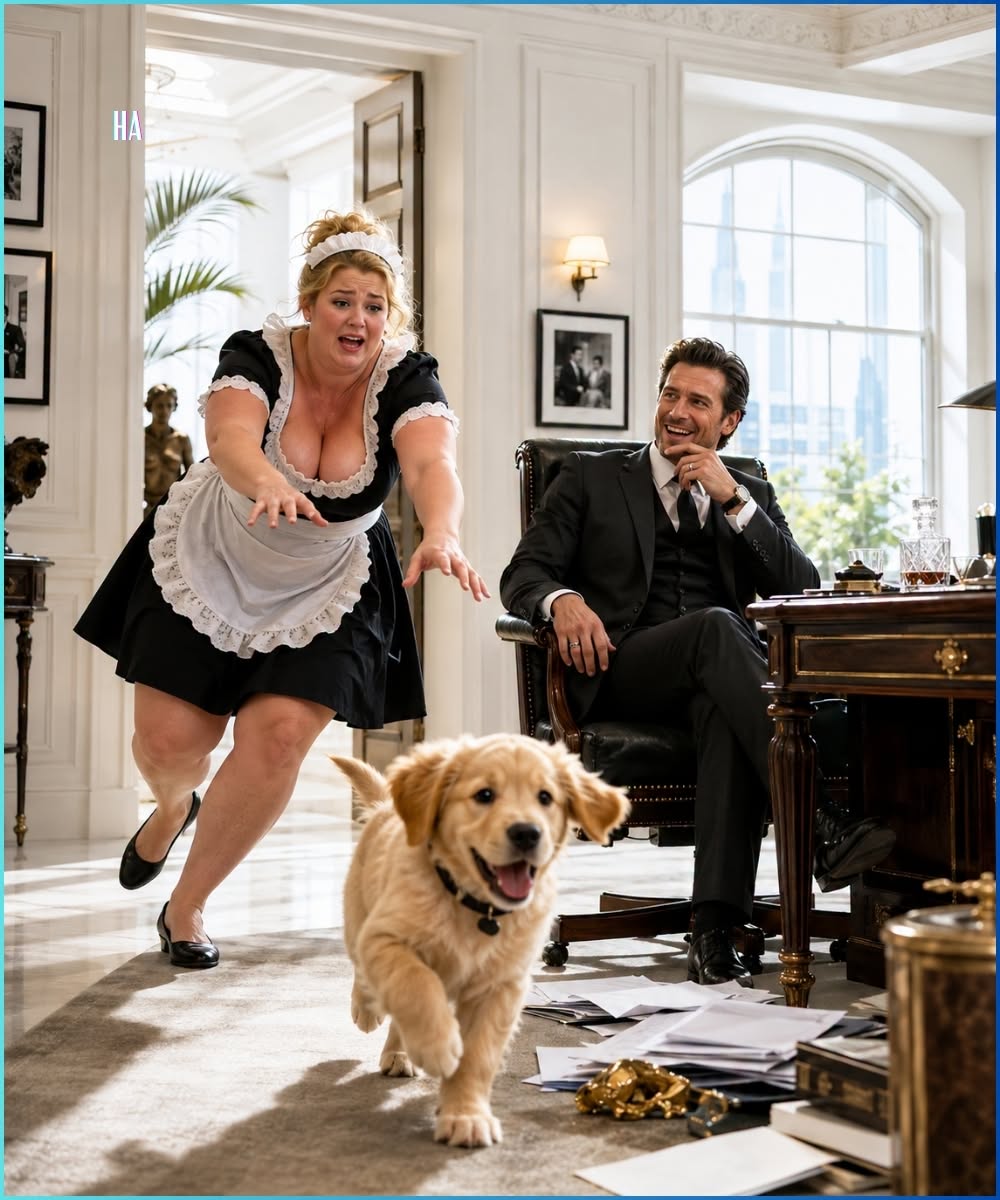 The Mafia Boss Hadn’t Laughed in Nine Years Until His Plus-Size Maid Chased a Puppy Into His Private Office and Made Him Remember the Life He Had Buried