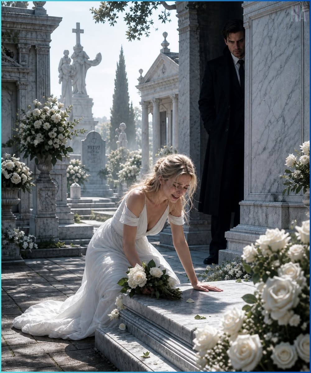 SHE WAS SOBBING AT THE MAFIA BOSS’S GRAVE—NOT KNOWING HE WAS ALIVE, WATCHING HER FROM THE SHADOWS