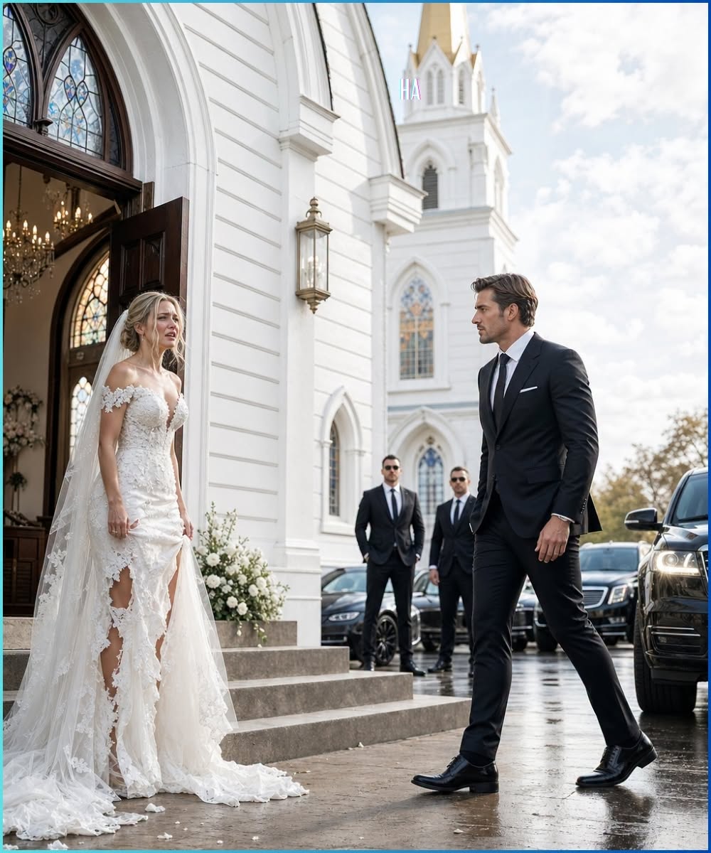 she was left at the church in her wedding dress until the ceo arrived with a fleet no one dared to stop