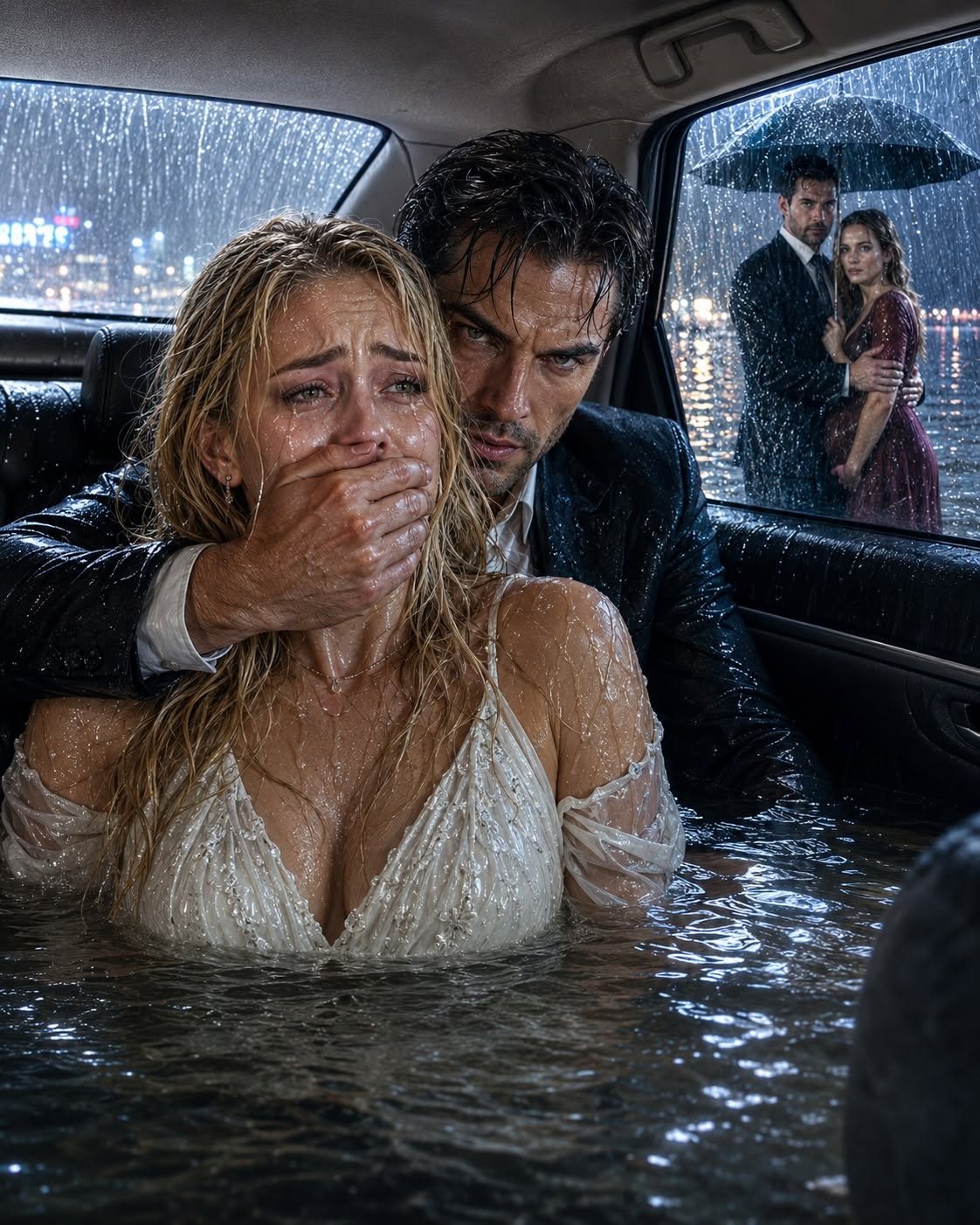 My husband drove our SUV straight into a river with my brother and me trapped inside, then calmly abandoned us to drown. But when the freezing water reached my neck, the man who had been “paralyzed” for fifteen years suddenly stood up, kicked the door open, and whispered, “Play dead. He’s watching.” I didn’t ask questions... until I saw who was waiting for my husband on the shore.