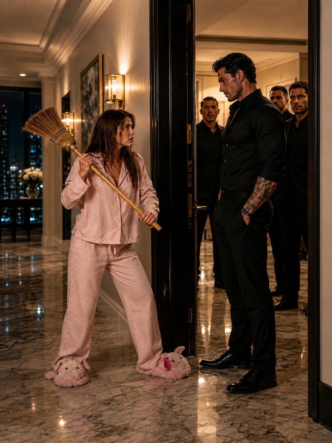 She Stormed Upstairs in Bunny Slippers to Yell at Her Noisy Neighbor—Then the Mafia Boss Bought Her Building to Keep Her Alive