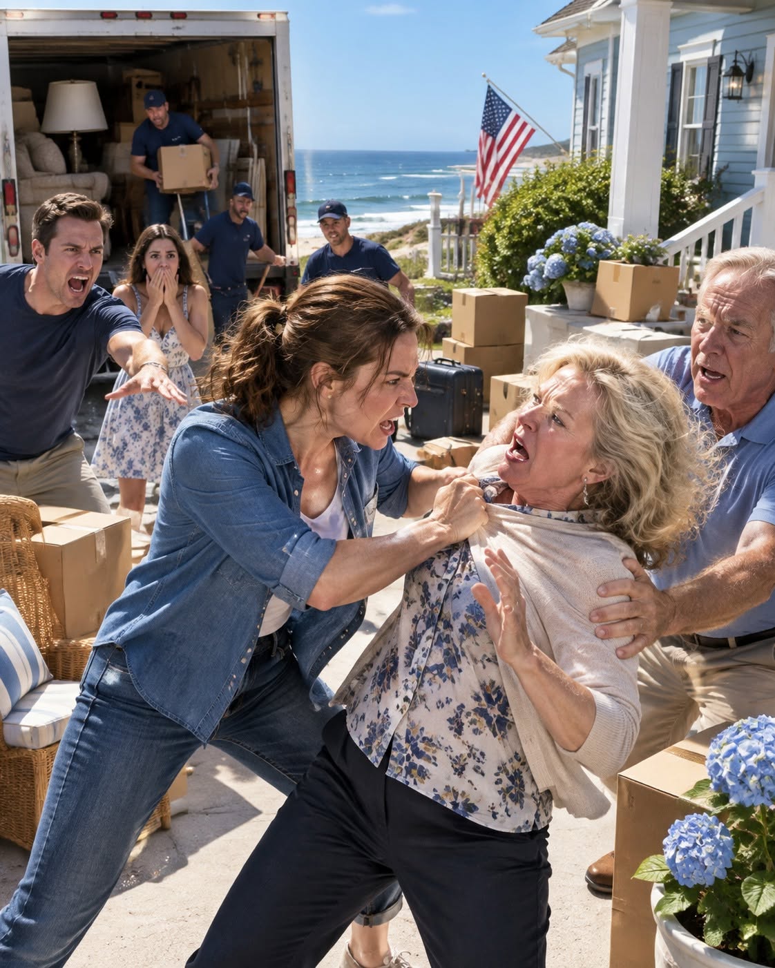 My mother sold her house, rented a moving truck, and announced she was moving into my beach cottage—without ever asking me. When I confronted her, she snapped, “You promised us this house!” I stared at her and asked one simple question: “When?” She couldn’t answer. By Saturday, my entire family arrived with boxes… but they had no idea who I had invited to meet them.