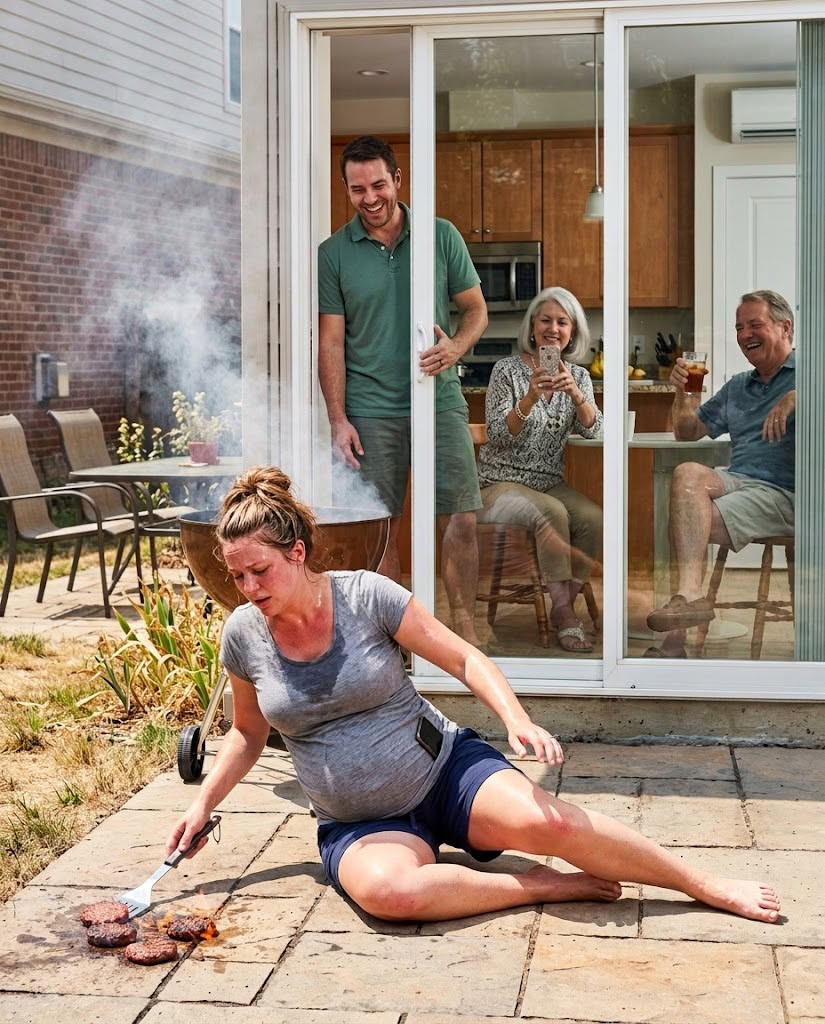 I was eight months pregnant and suffering from heat