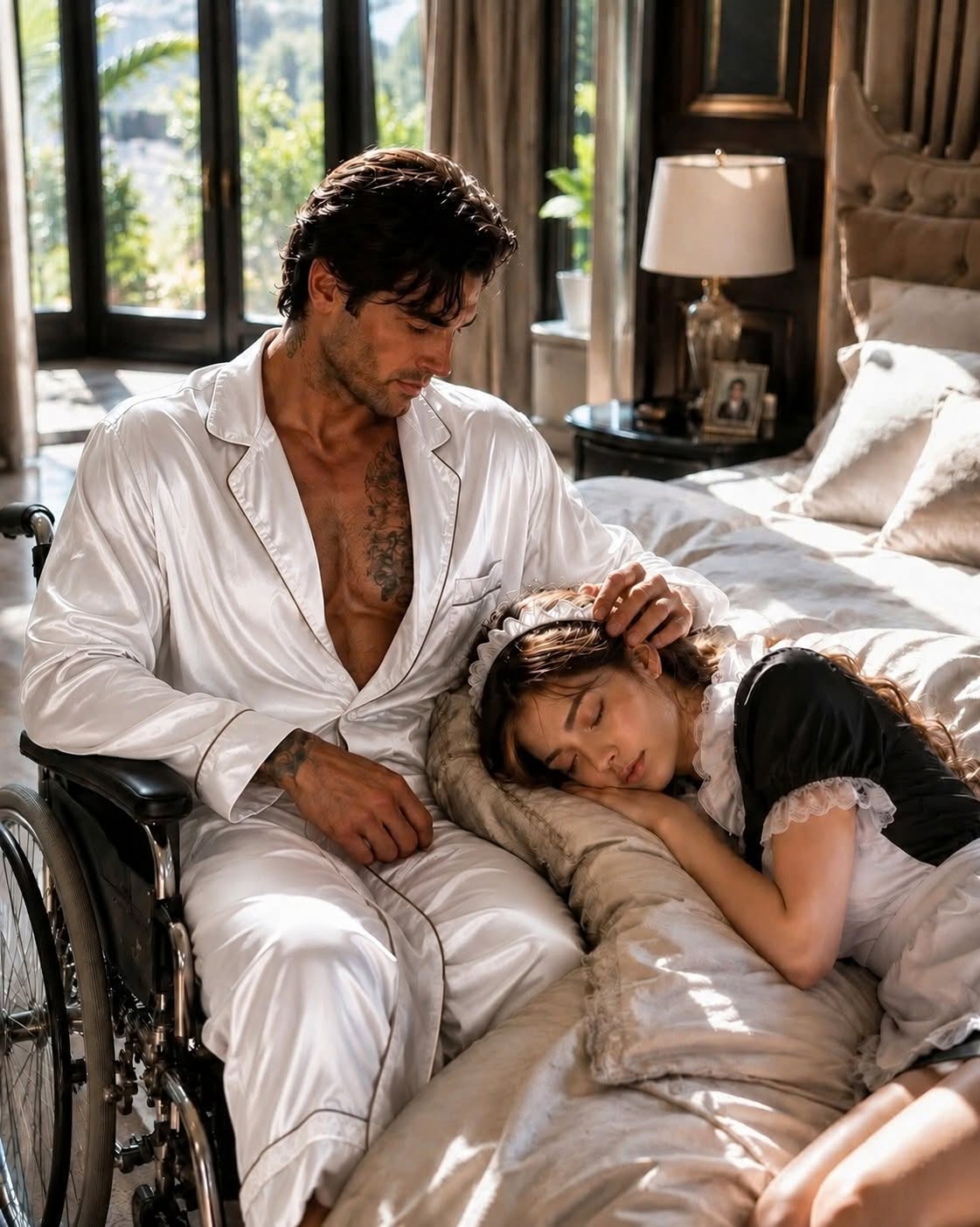Two years after a sniper’s bullet stole the use of my legs, everyone inside my estate had learned to fear me—nurses quit, therapists fled, and even armed men lowered their eyes when I entered a room. Then a new maid named Emma walked into my private wing, looked straight at the man everyone called a monster, and said, “Do you want me to stop working? Because if I stop, I don’t get paid.”