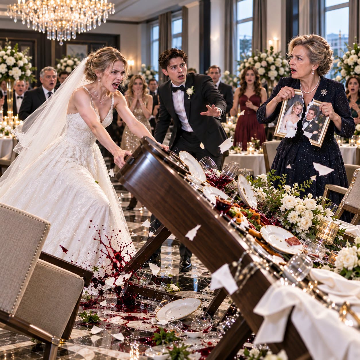 ON DAY 3 OF MY MARRIAGE TO A 'RICH' MAN, MY MIL BROUGHT RELATIVES TO SET RULES AND TORE UP MY WEDDING PHOTO. I SNAPPED AND FLIPPED THE TABLE! MY HUSBAND FROZE IN HORROR: 'MOM, DO YOU KNOW WHO SHE IS?'