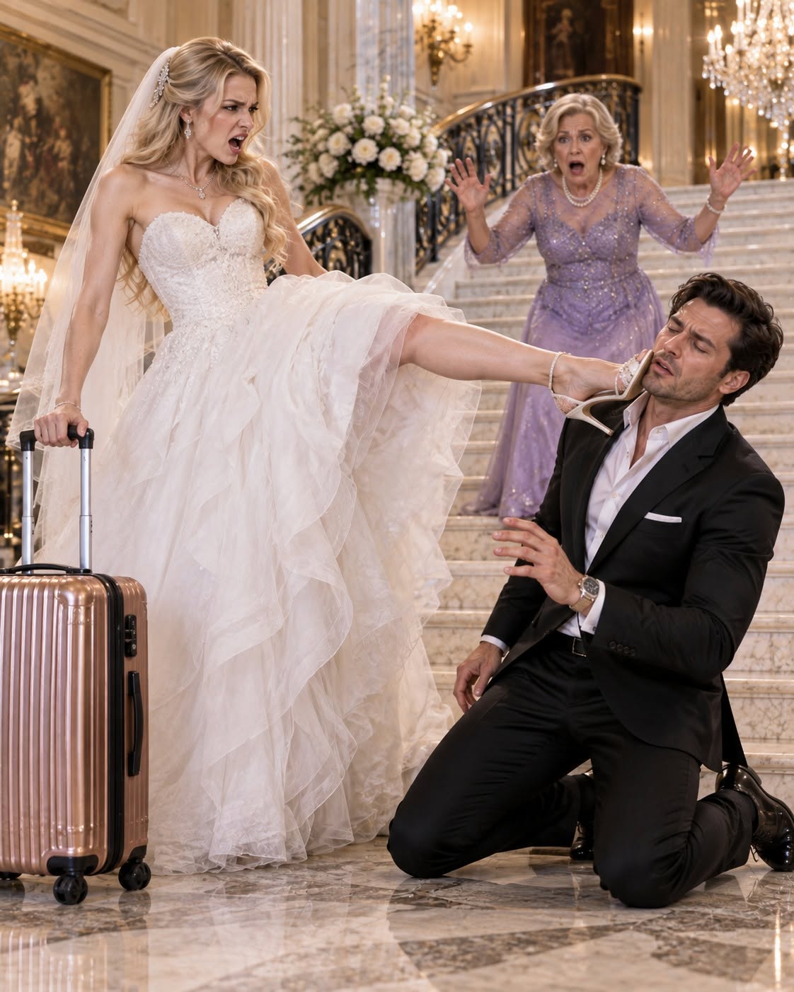 Fourteen hours after our wedding, my husband threw a filthy cleaning rag in my face and sneered, “You’re not my wife—you’re a maid now. Earn your keep.” His mother stood behind him, smiling like she had just won a war.