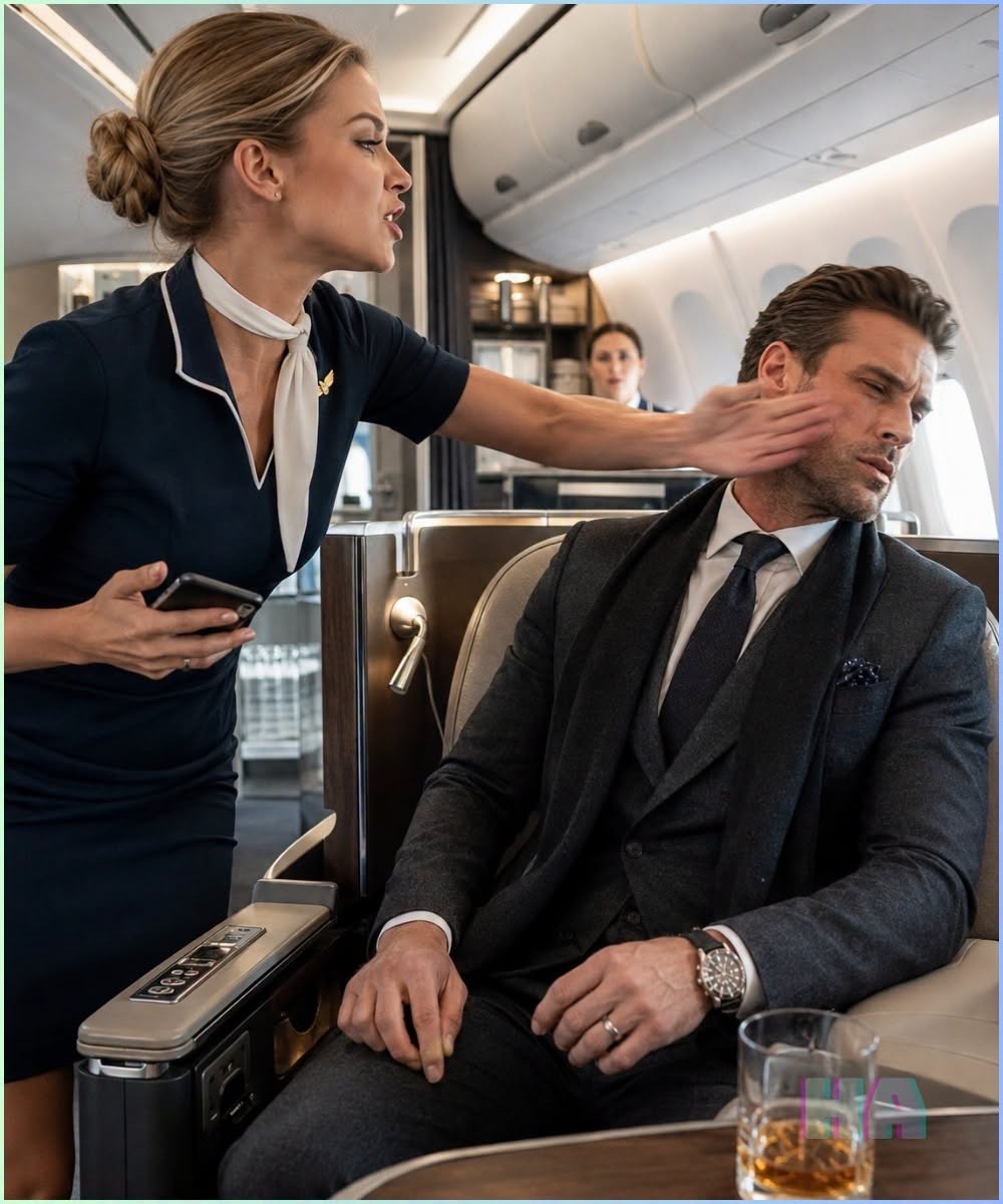 The Flight Attendant Slapped the Billionaire Boss in Seat 2A, but the Call She Made Two Minutes Later Wasn’t to Have Her Fired