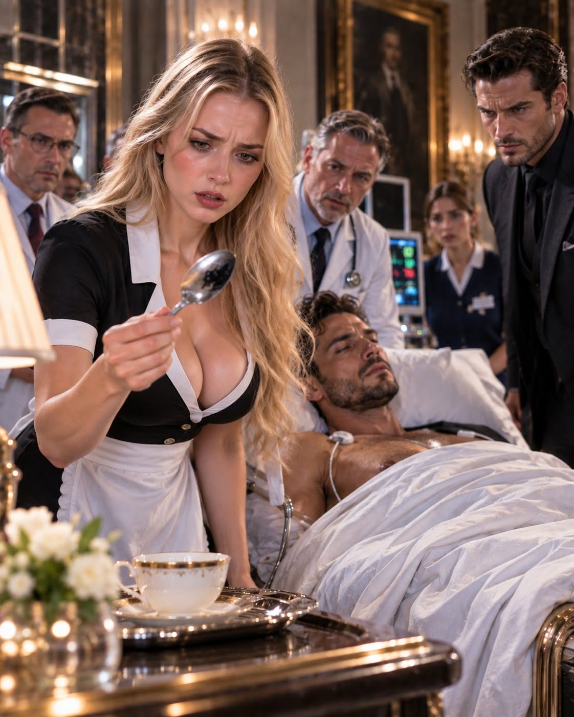 By the time twelve doctors admitted the mafia boss was dying, I had already smelled the thing killing him. I was only the maid, invisible enough to wipe his nightstand while brilliant specialists argued over rare diseases—but when I saw the black film on a silver spoon, I realized someone inside the Costa family was poisoning Gabriel one cup at a time.