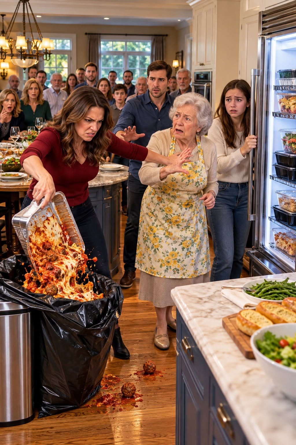 MY WIFE THREW MY 76-YEAR-OLD MOTHER'S SUNDAY DINNER INTO THE TRASH IN FRONT OF 23 RELATIVES. BUT WHAT MY DAUGHTER FOUND IN THE REFRIGERATOR EXPOSED A SECRET I NEVER SAW COMING.