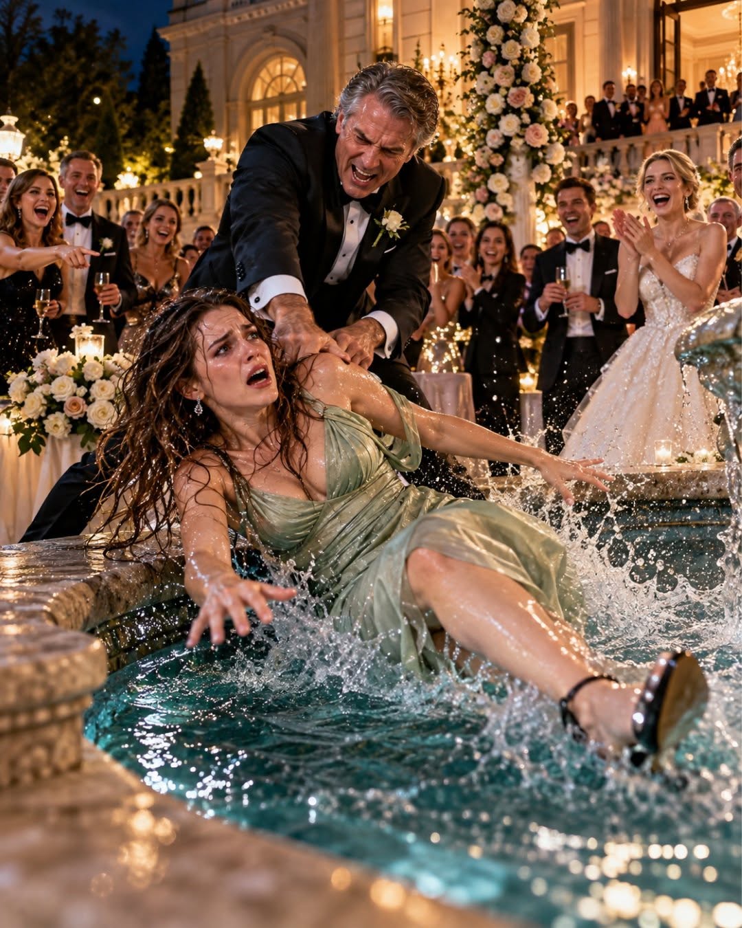 My family laughed when I arrived alone at my sister’s wedding, and my father made sure everyone heard him say, “She couldn’t even find a date.” A few minutes later, after he shoved me into the fountain and the applause finally faded, I looked him straight in the eye. “Remember this moment.” Because the secret I had protected for three years was already walking toward the ballroom doors.