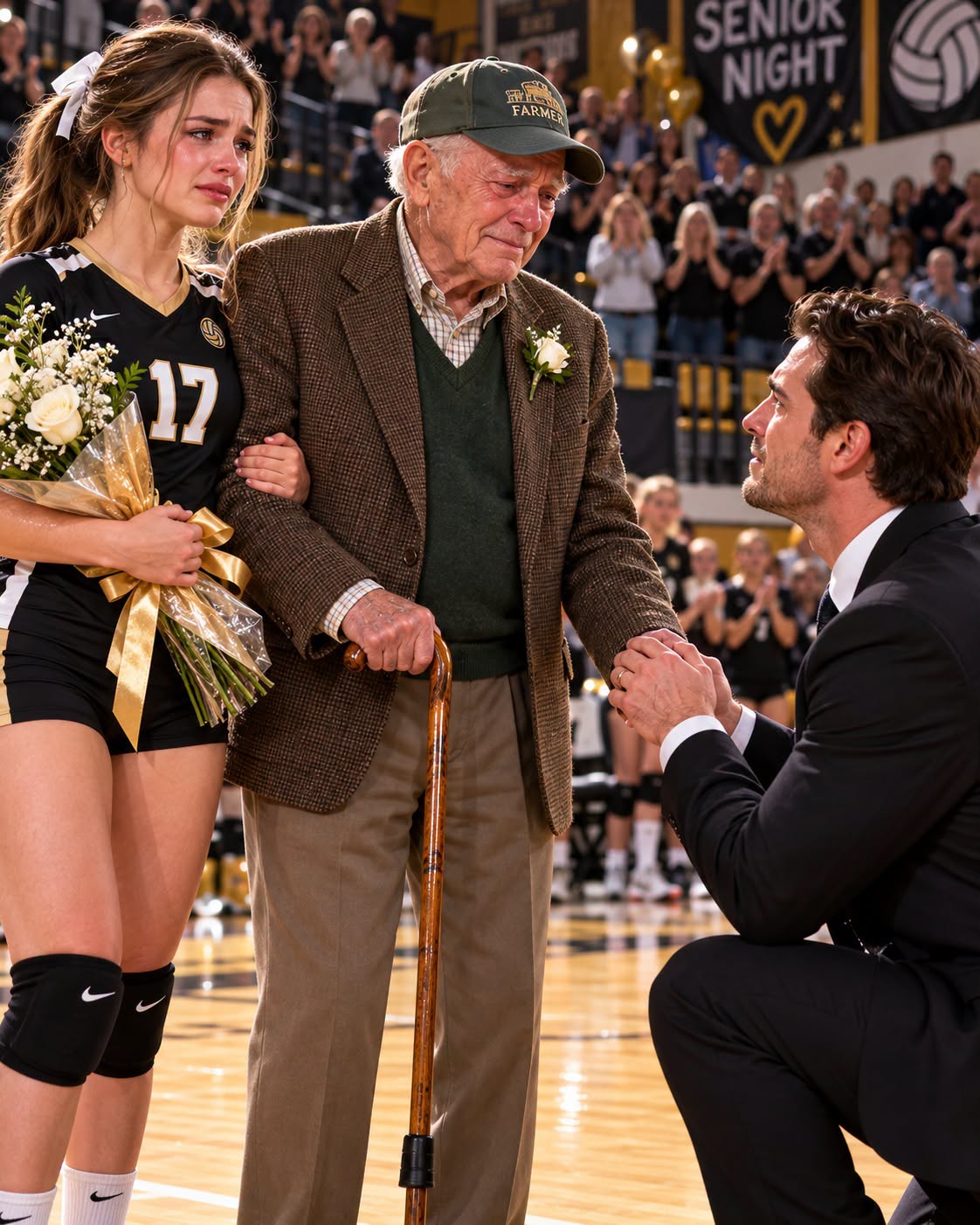 My husband refused to escort my daughter on senior night—then her 79-year-old grandfather stepped onto the court