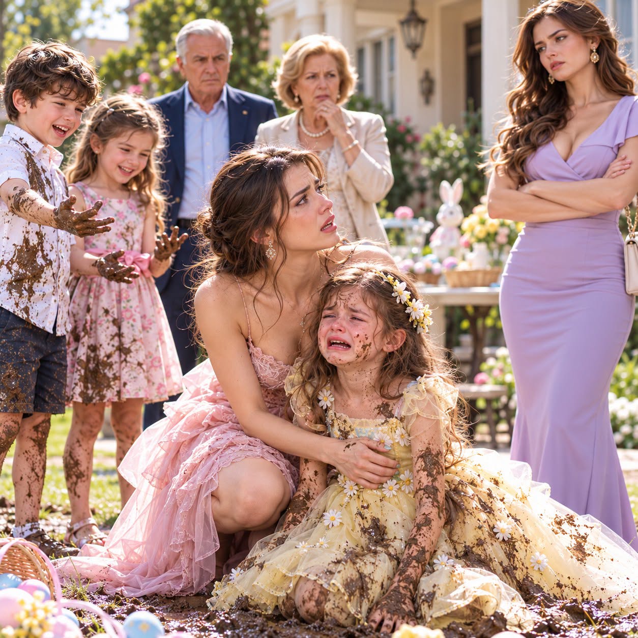 My sister watched as her seven-year-old twins smeared mud all over my six-year-old daughter’s $64 Easter dress, and then told me to "stop crying" because my daughter was ruining the celebration. I asked my parents to make them apologize, but no one would do it. So, quite calmly, I told everyone to leave, handed my father an envelope, and watched his expression change as he began to read everything I had paid for on behalf of our family...