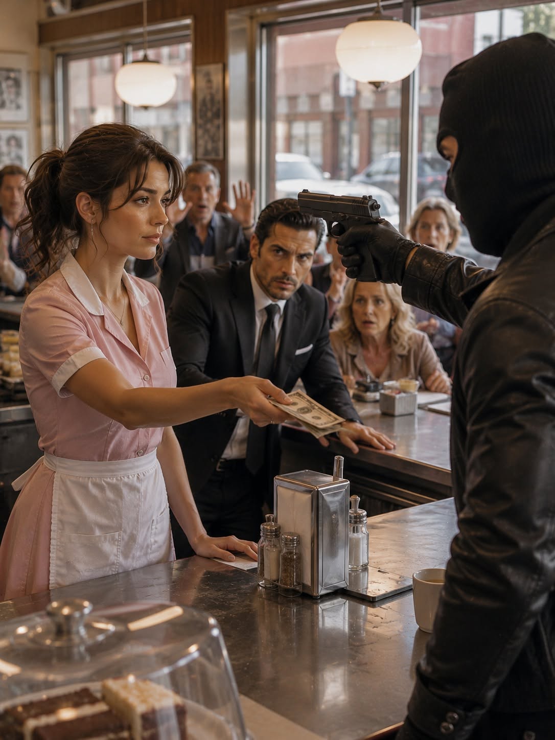 The Mafia Boss Noticed the Waitress Staying Calm During a Robbery—Her Courage Shocked Everyone
