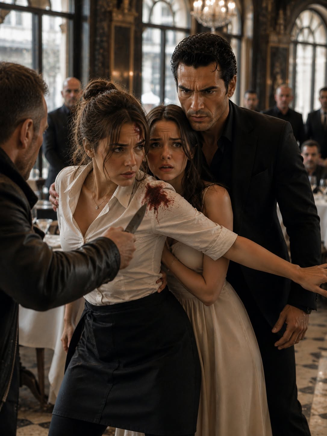 The Waitress Whispered “Don’t Be Afraid” and Took the Blow Meant for the Mafia Boss’s Sister — The Mafia Boss Owned the City, But the Waitress Who Saved His Sister Owned the One Thing He Had Lost