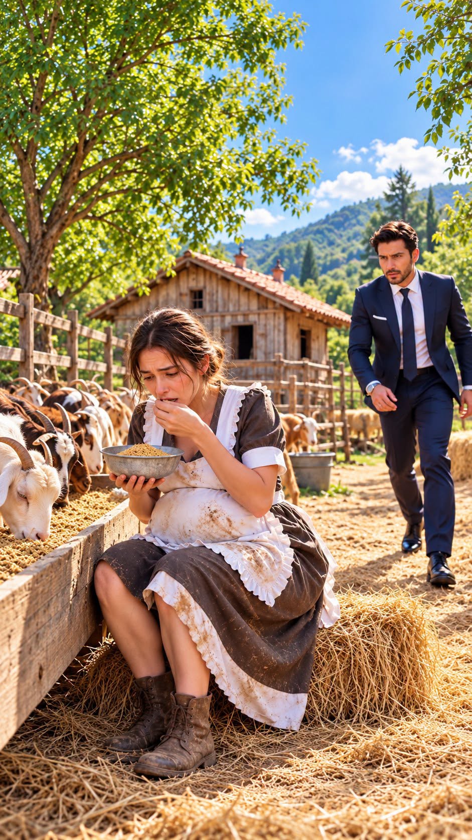 I returned five days early and found my wife—nearly seven months pregnant—eating by the corral while my mother toasted with guests. Then I heard her say, "Carrying Álvaro’s child doesn’t make you the mistress of this estate." I didn’t argue; I called my lawyer. Seventeen minutes later, an old family trust surfaced, listing Inés’s father’s name.