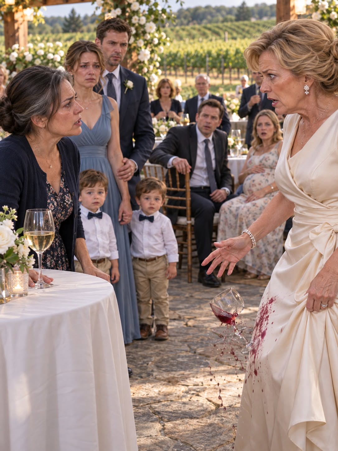My ex-mother-in-law called me her son’s “leftovers” at a wedding, then saw my twin boys and sneered, “Donor eggs, I’m guessing?” The nurse who’d handed me my fertility results five years earlier set down her drink. “No, Odette. You’re the only one here who knows about fake test results.” Then she left me a phone number...