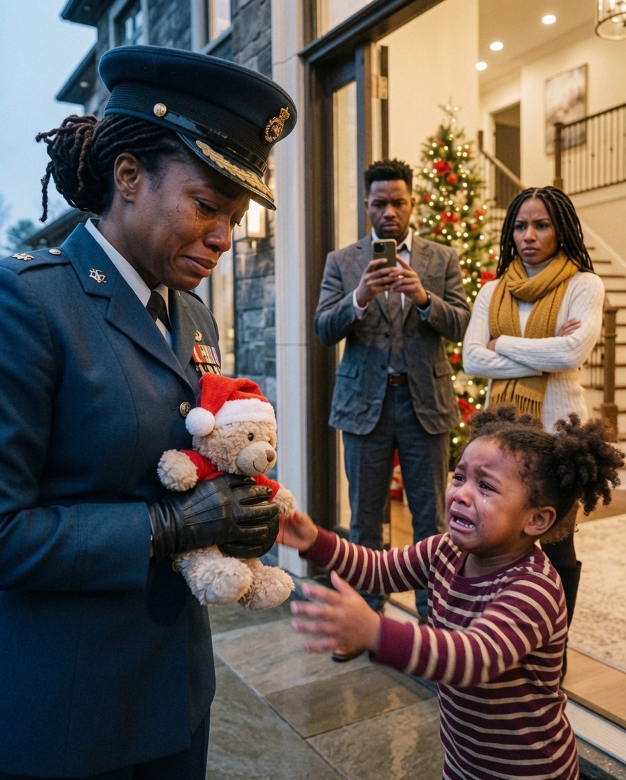 A four-year-old girl opened the door in tears and whispered, "Mom, don't come in...