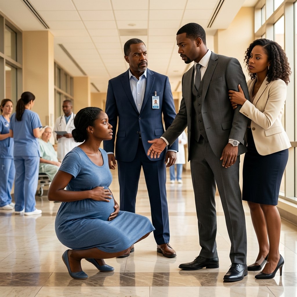"The Mistress Shoved His Pregnant Wife in a Hospital Hallway, but the Billionaire Froze When the Director Said, "Touch My Niece Again."