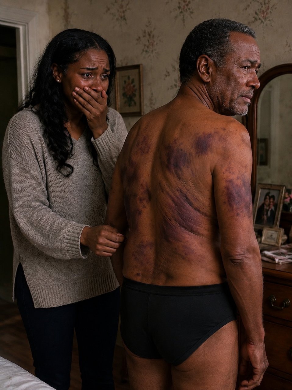 I came home to visit my elderly father, but when I offered to help bathe him, he shrank back in terror.
