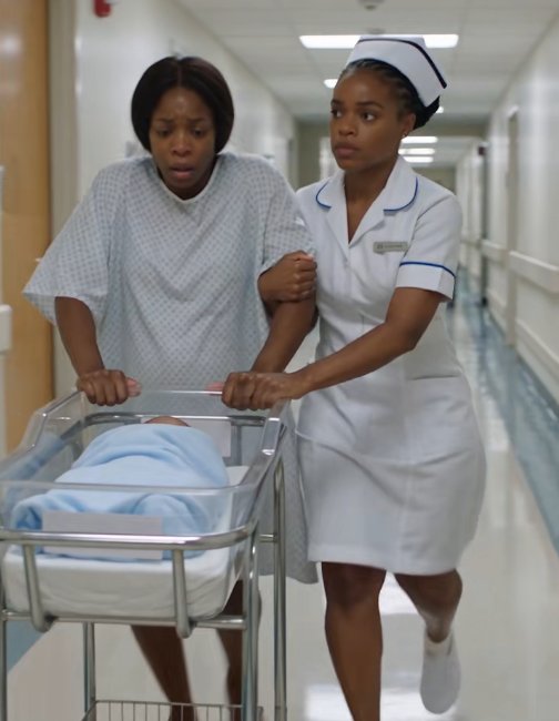 The nurse shoved me and my newborn into a locked supply room and whispered, "Don't come out...