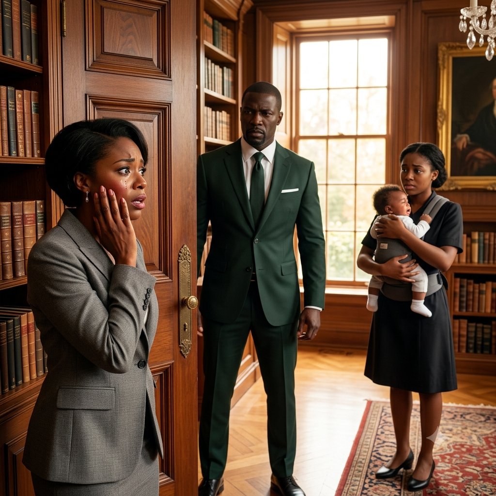She thought her fake tears would fool her billionaire husband, but she had no idea he was standing right behind the library door the whole time.