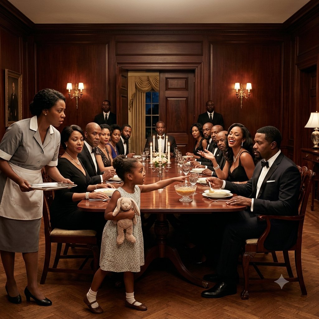 Nobody at the table paid much attention to the little girl when she first stepped into the dining room.