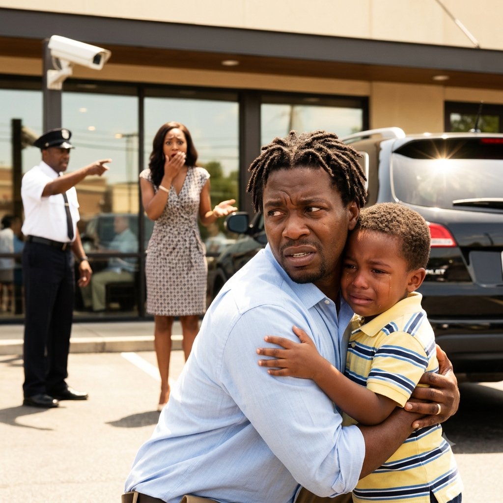 The family went into the restaurant while Noah was locked alone inside the car.
