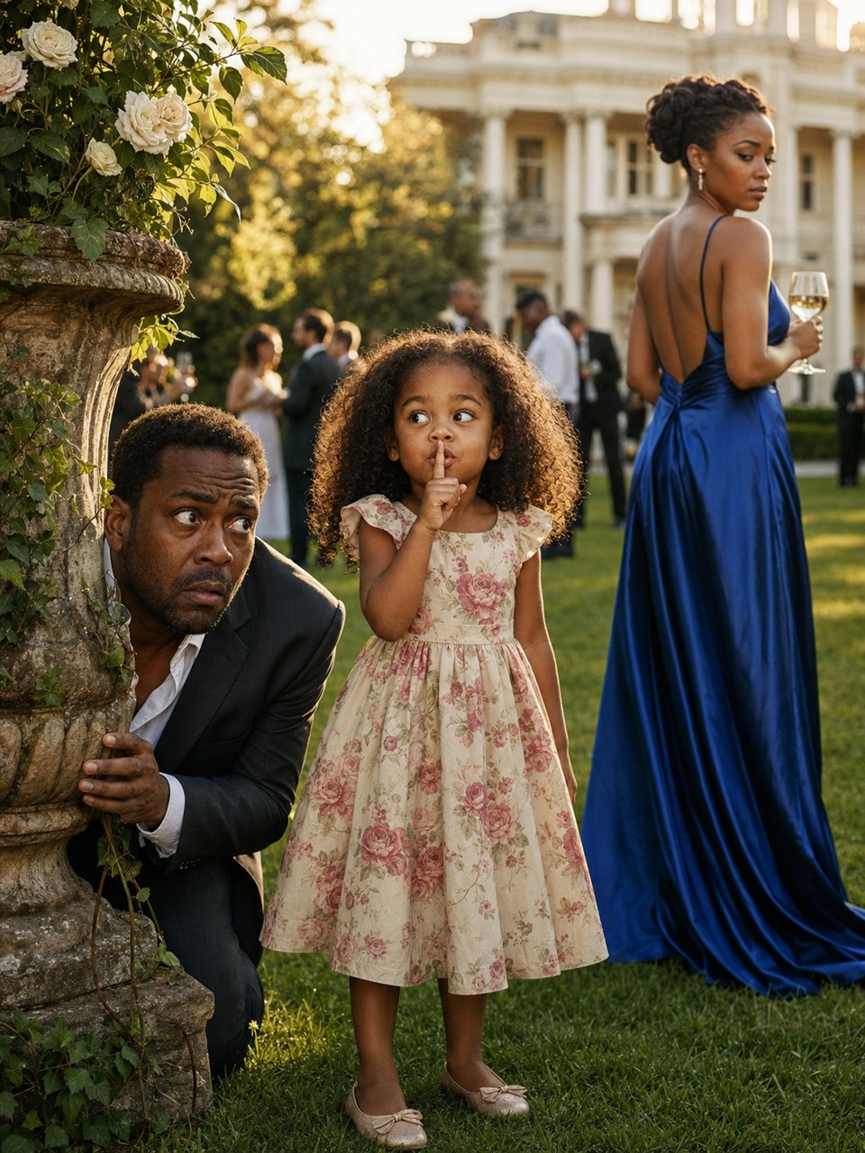 The maid's little daughter took the billionaire's hand during his engagement party, in front of 30 guests, and whispered, "Don't move.