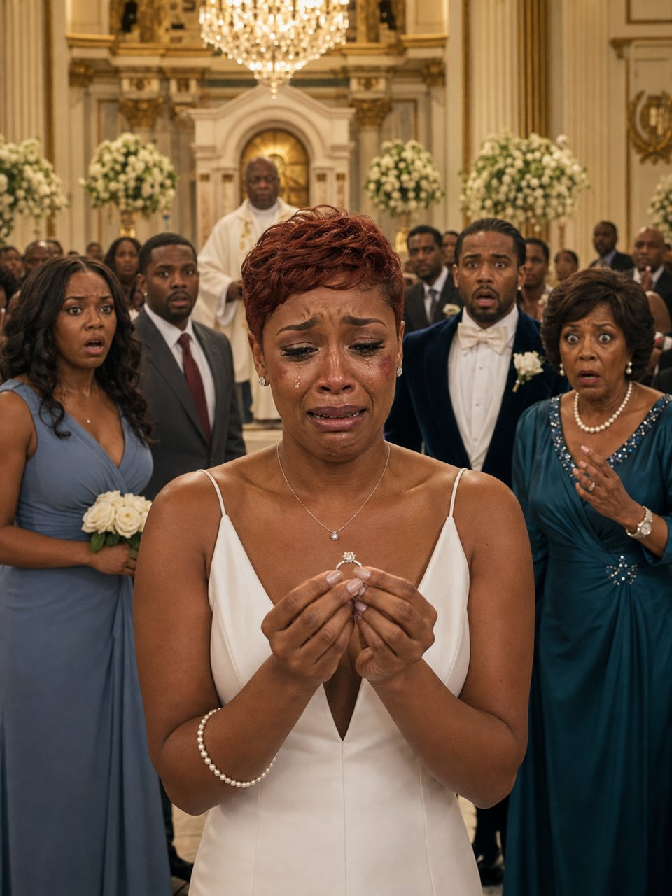 My husband str\*ck me at the altar on our wedding day—so I wiped away my tears, removed my ring, and walked out before he understood exactly what he had thrown away.